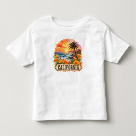 Kalifornien Strand Blomma Tropisk Akvarell Design T Shirt