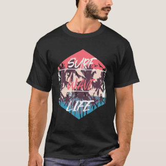 Kalifornien Strand Surf Våg Liv Sommar Familj Palm T Shirt