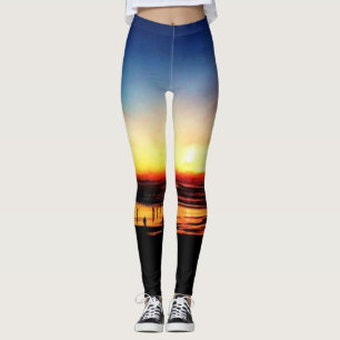 Kalifornien strandsolnedgång leggings