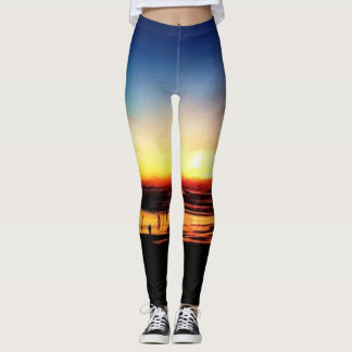 Kalifornien strandsolnedgång leggings