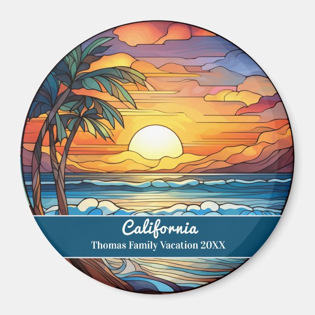 Kalifornien Sunset Beach Semester Magnet (Framsidan)