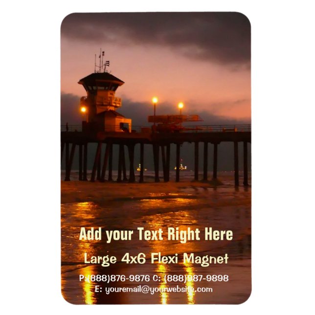 Kalifornien Sunset - Huntington Beach Pier Magnet (Vertikal)