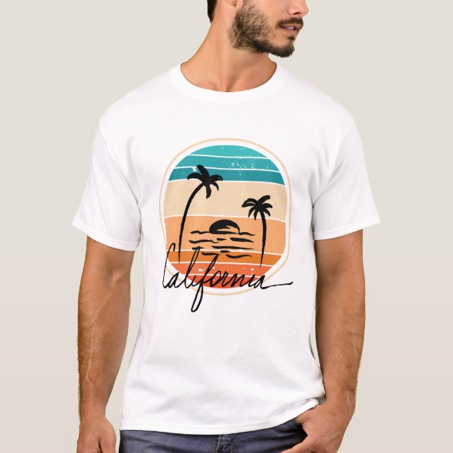 Kalifornien sunset-Vintage T Shirt (Framsida)