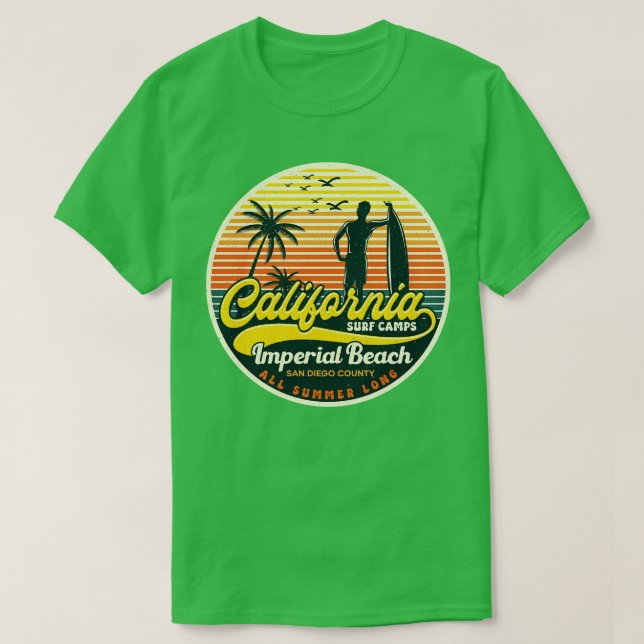 Kalifornien Surfa Camp Imperial Beach T Shirt (Design framsida)