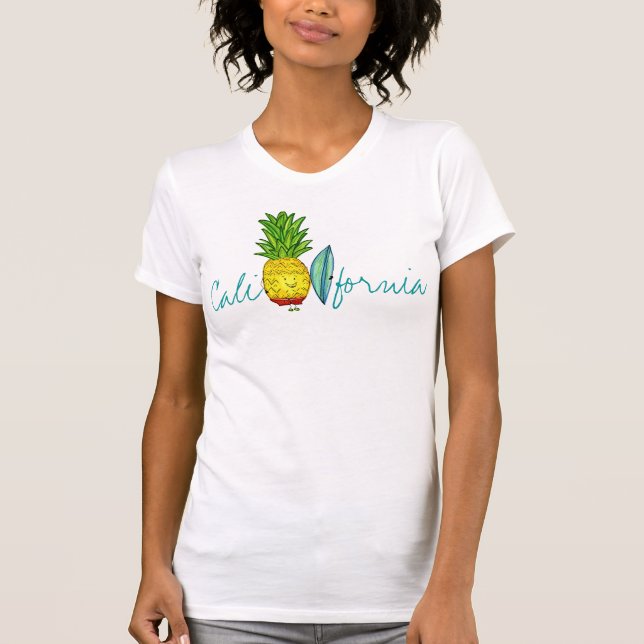 Kalifornien surfareananas t-shirt (Framsida)