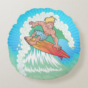 Kalifornien Surfer Rund Kudde
