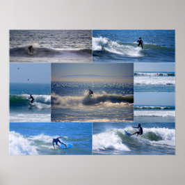 Kalifornien Surfers Collage Poster