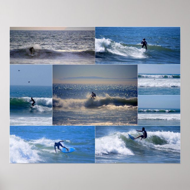 Kalifornien Surfers Collage Poster (Framsidan)