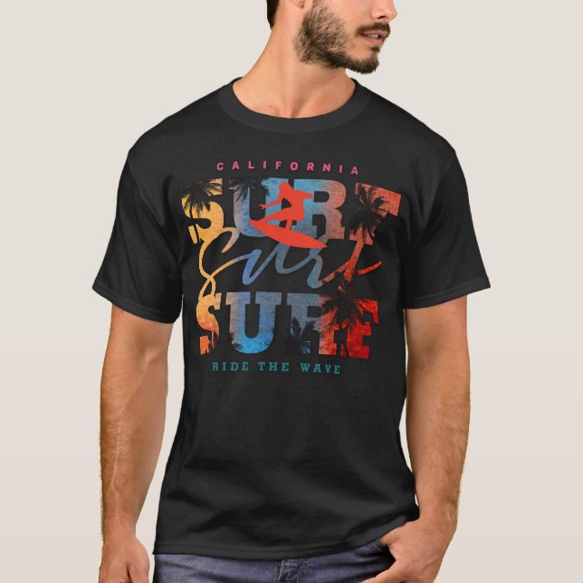 Kalifornien Surfing Äventyr T Shirt (Framsida)