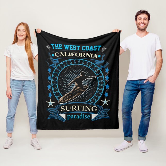 Kalifornien Surfing i Väster Fleecefilt (På plats)