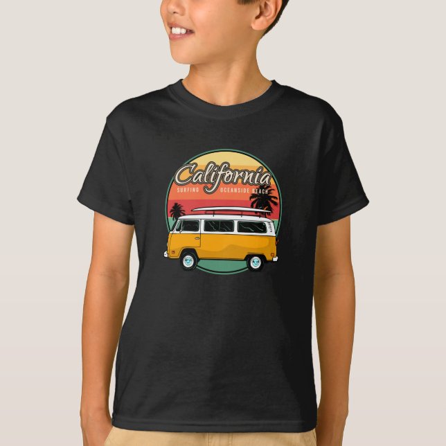 Kalifornien Surfing Oceanside Beach T Shirt (Framsida)