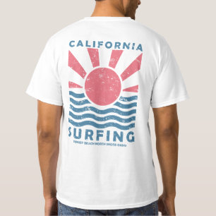 Kalifornien Surfing Solnedgång Vintage Konst T Shirt