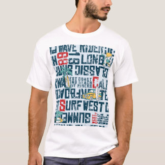 Kalifornien Surfing Team: Grunge Seamless Mönster. T Shirt