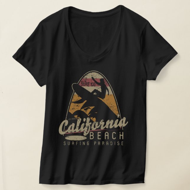 Kalifornien Surfing urban livsstilsstrand retro T Shirt (Laydown)