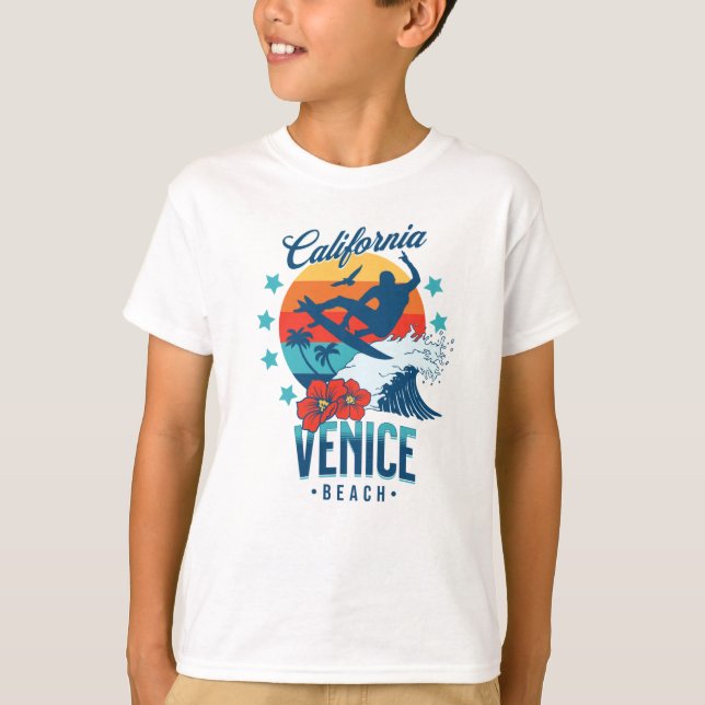Kalifornien Surfing Venice-strand T Shirt (Framsida)