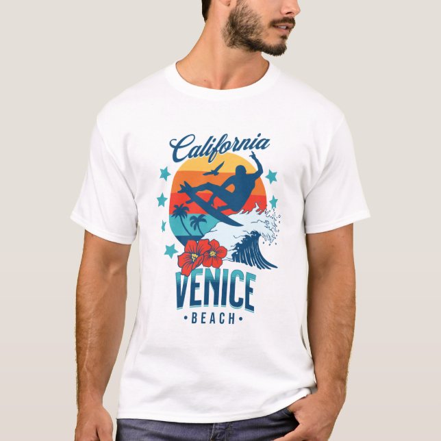 Kalifornien Surfing Venice-strand T Shirt (Framsida)