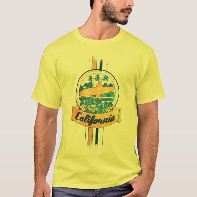 Kalifornien surfingbräda tee shirt (Framsida)