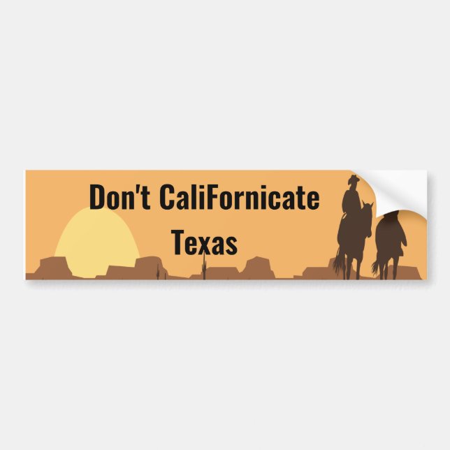 Kalifornien Texas Bumper Sticker Bildekal (Framsidan)