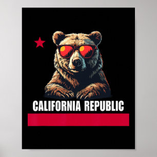 Kalifornien The Golden State Bear Flag Poster