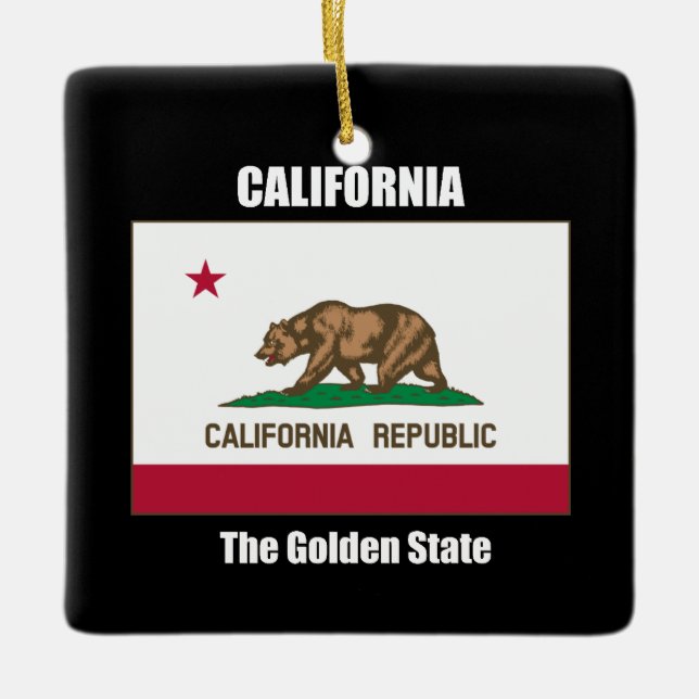 Kalifornien, The Golden State Julgransprydnad Keramik (Framsida)