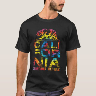Kalifornien Tie Dye Rainbow Huva T Shirt