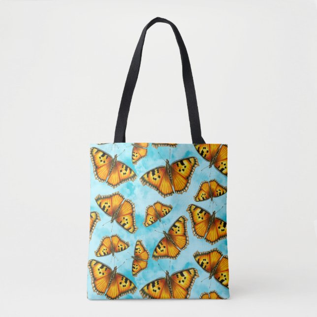 Kalifornien Tortoiseshell Butterfly Illustration Tygkasse (Framsida)