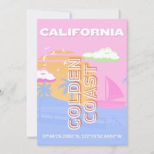Kalifornien, Travel Art, Preppy Julkort