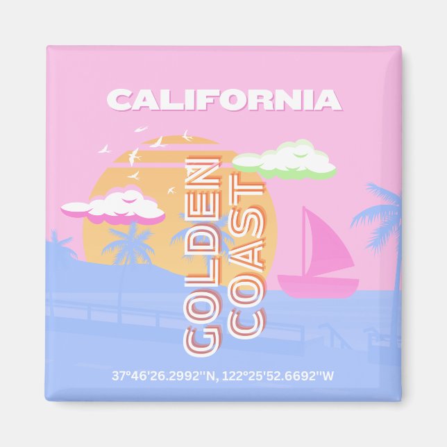 Kalifornien, Travel Art, Preppy Magnet (Framsidan)