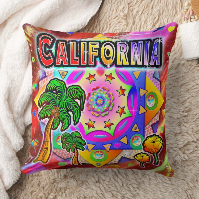 Kalifornien Tropical Friends Pillow Kudde (Filt)