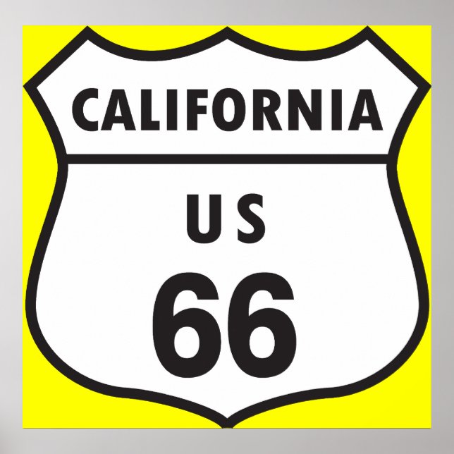 Kalifornien US 66-tecken Poster (Framsidan)