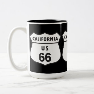 Kalifornien US 66 undertecknar Två-Tonad Mugg