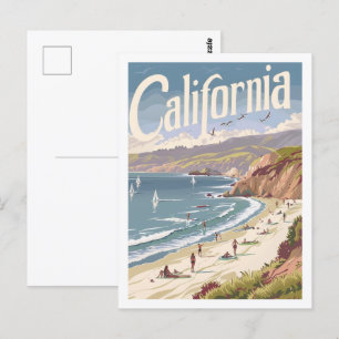 Kalifornien, USA, Berömd Vintage resor Ställe Vykort