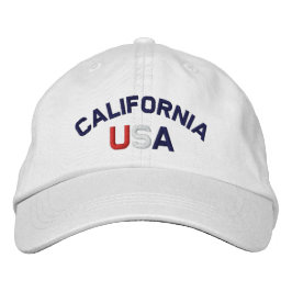 Kalifornien USA Embroiderade White Hat Broderad Keps