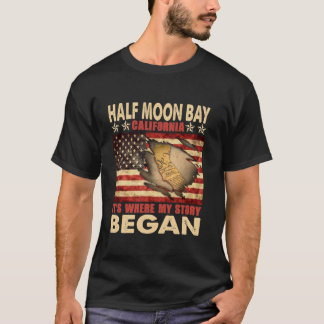 Kalifornien USA flagga 4:e juli, Måne, halv bäcken T Shirt