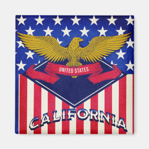 Kalifornien USA flagga Magnet