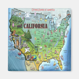 Kalifornien USA karta Magnet