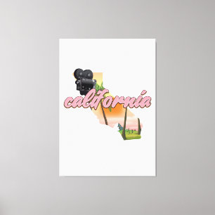 Kalifornien USA karta poster Canvastryck