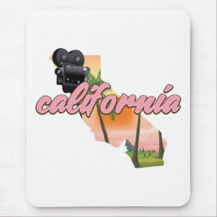 Kalifornien USA karta poster Musmatta
