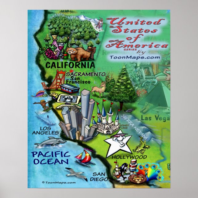 Kalifornien USA Poster (Framsidan)