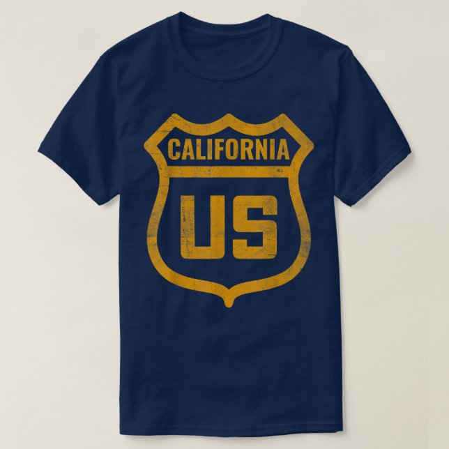 Kalifornien - USA: s hårt västerländska motorvägsö T Shirt (Design framsida)