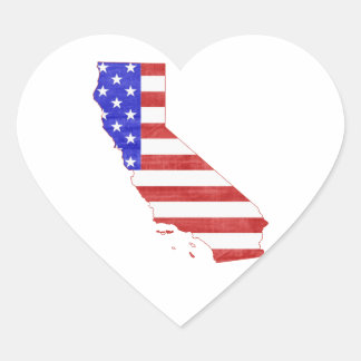 Kalifornien USA silhouette State karta Hjärtformat Klistermärke