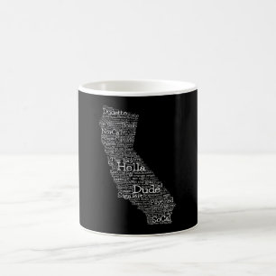 Kalifornien USA Slang Ord Art Karta Coffee Mugg