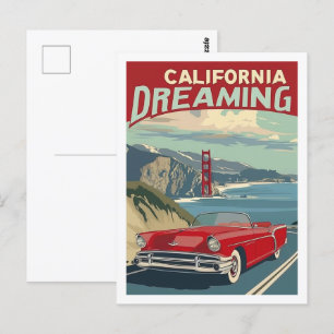 Kalifornien, USA, Vintage Berömd Travel Ställe Vykort