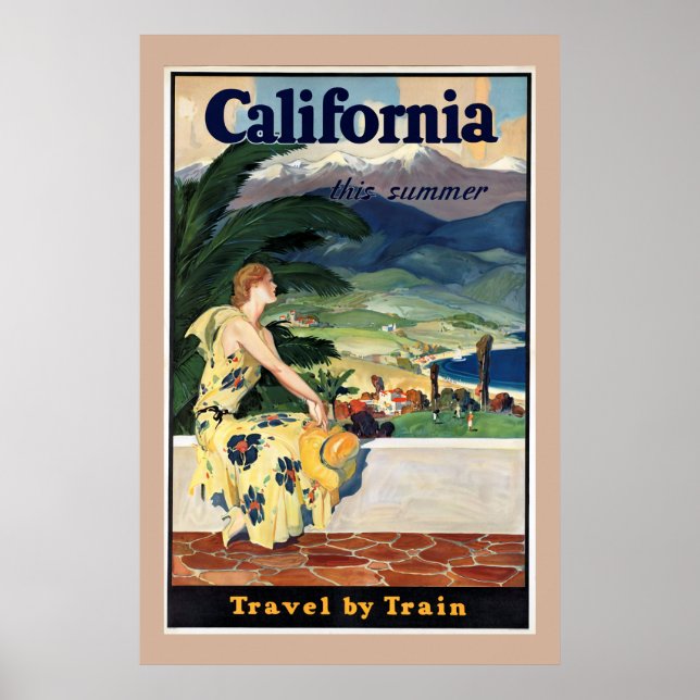 Kalifornien, USA, Vintage resor Poster (Framsidan)