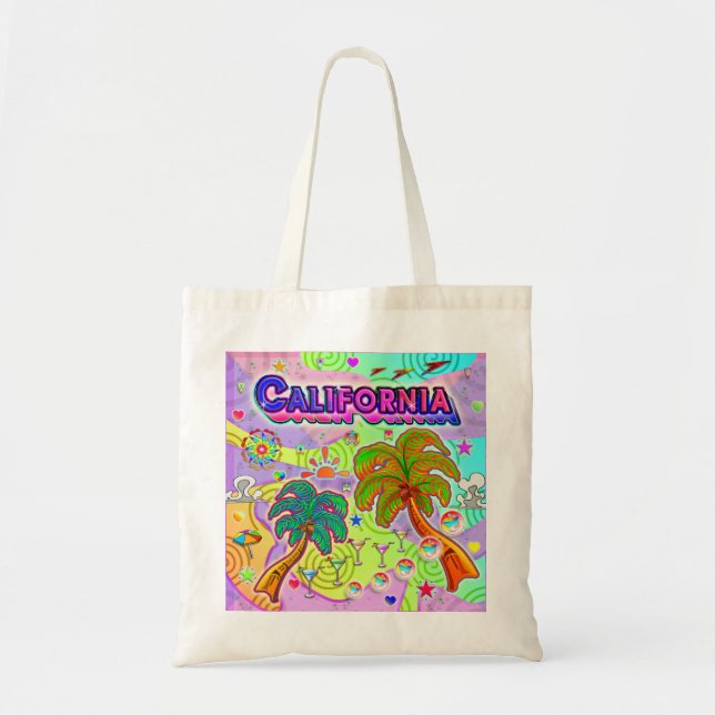 Kalifornien Vacation Target Tote Bag Tygkasse (Framsidan)