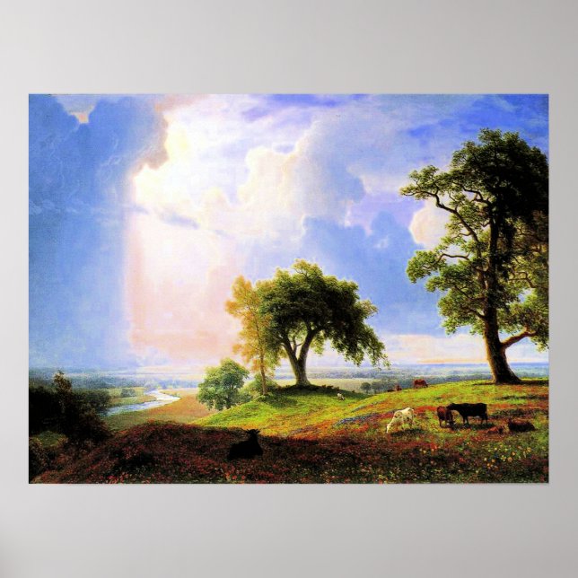 Kalifornien Vår, målning av Albert Bierstadt Poster (Framsidan)