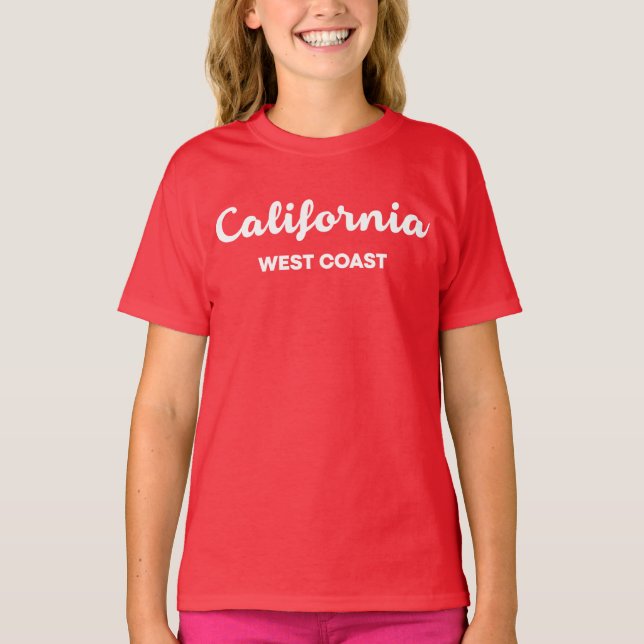 Kalifornien Väster Kusten Nice-designtext T Shirt (Framsida)