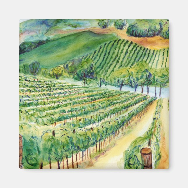 Kalifornien Vineyard Magnet (Framsidan)