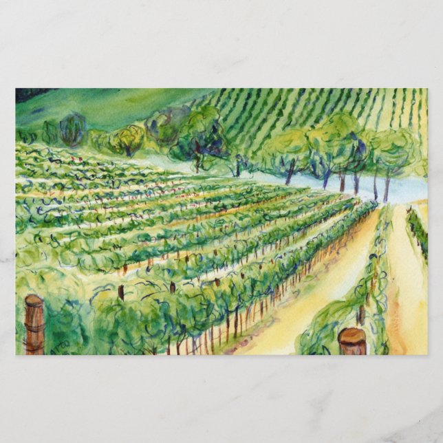 Kalifornien Vineyard Stationery Brevpapper (Framsida)