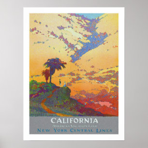 Kalifornien vintage resor poster